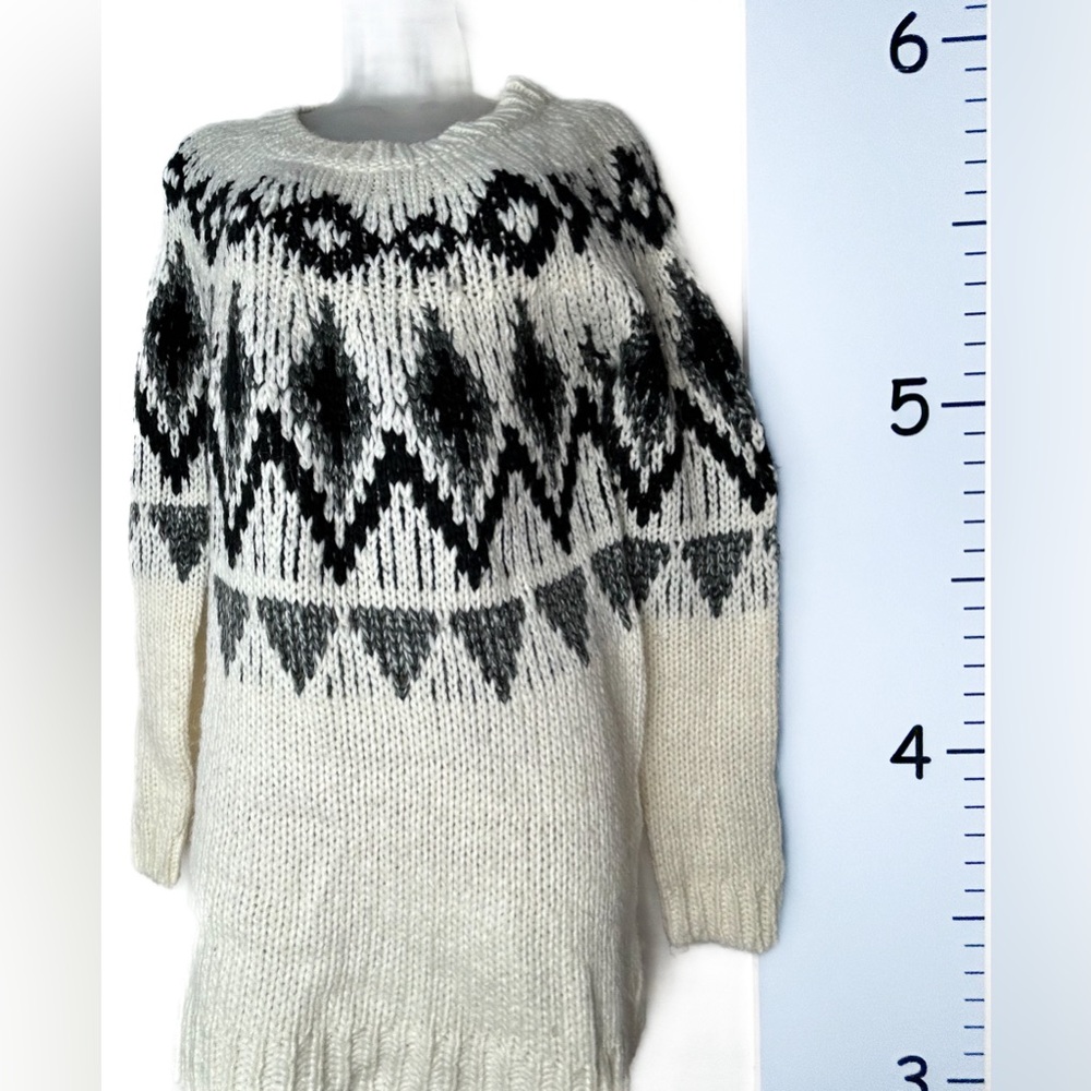 Merona Alpaca Black/White Skiing Sweater M/M
